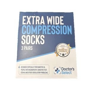 Compression Socks 3 Pairs XL    Doctor's Select Extra Wide Multicolor